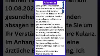 EMail schreiben  den Termin beim Jobcenter absagen deutschlernen learngerman b1 [upl. by Chiles]