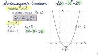 Änderungsrate berechnen  Differenzenquotient  Differentialquotient [upl. by Rebmeced686]