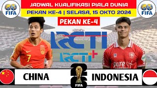 Jadwal Kualifikasi Piala Dunia Zona Asia  Timnas Indonesia vs China LIVE RCTI [upl. by Lyrrehs]