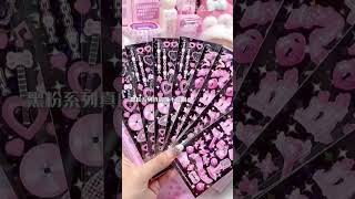 pink shopping haulunboxing shopping onlineshopping shorts youtubeshorts plush sanrio sticker [upl. by Sang]