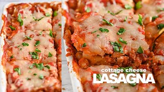 High Protein Lasagna with Cottage Cheese  336 kcal amp mealprep friendly [upl. by Scarito]