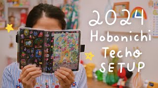 How I Setup My 2024 Journal Hobonichi Techo  Rainbowholic [upl. by Ahsened]