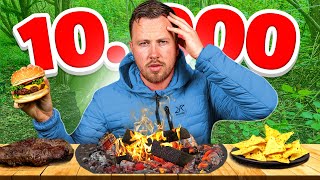 10000 Calorieën Challenge Maar Alles moet worden gemaakt op het Kampvuur🔥🍔 [upl. by Ressay]