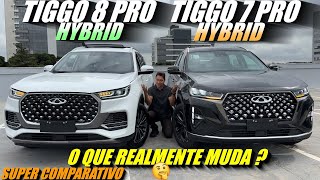 COMPARATIVO TIGGO 7 PRO Hybrid 2025 vs TIGGO 8 PRO Hybrid Plugin 2025 O que realmente muda [upl. by Tiffy]