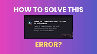 Solution to Render Job Failed 1 as the current clip cannot be processed in Davinci Tamil [upl. by Eimor]