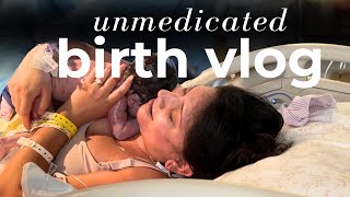 POSITIVE NATURAL BIRTH VLOG  No Epidural Hospital Experience [upl. by Yedoc109]