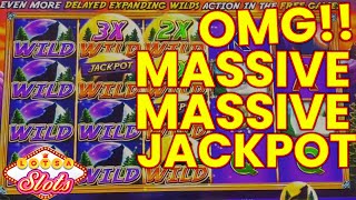 OMG MASSIVE JACKPOT Wolf Peak High Limit Slot machine live play at resort world Las Vegas [upl. by Lammond]