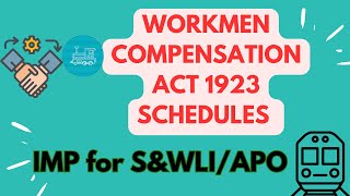 Know about Schedules of workmen compensation act 1923 Employee Compensation Act SampWLI ExamLDCE [upl. by Duffy]