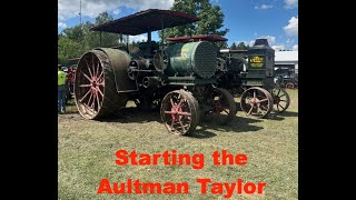 Starting the 3060 Aultman Taylor tractor engine museum farming [upl. by Emlin]