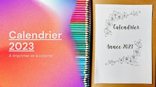 Calendrier 2023 à imprimer et colorier Etsy [upl. by Alenson587]