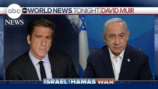 David Muir presses Netanyahu on whether he takes responsibility for Oct 7 intelligence failures [upl. by Attenyt]