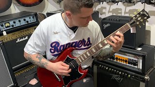 CracklyJack guitarshopfolkestone885 ripping riffs on a 2016 Gibson SG Standard P90  Marshall [upl. by Eicats]