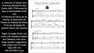 Gaspar Sanz Medieval and Renaissance Guitar score download [upl. by Gleason]