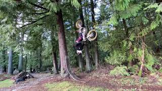 Sam King  Backflip Off Of A Tree  Beta factory 4T [upl. by Airamas]