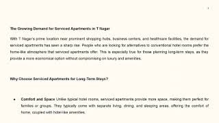 Why Serviced Apartments in T Nagar Are Perfect for Long Term Stays [upl. by Meghan577]