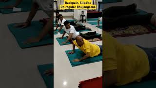 भुजंगासनbhujangasana backpain slipdisc slipdisctreatment yoga motivation fitness dance [upl. by Atiuqad]