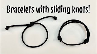 How to make the 2 best adjustable sliding knot bracelets Single amp double knots [upl. by Maurise501]