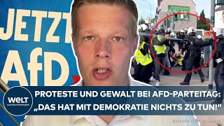 ESSEN Parteitag Linke jagen AfDPolitiker Gewalt gegen Polizei  so extremistisch ist der Mob [upl. by Frederigo]