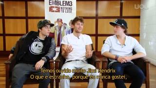 EMBLEM3 BRASIL INTERVIEW quotQueríamos ganhar fãsquot diz Emblem3 sobre participação no quotXFactorquot [upl. by Rebane]