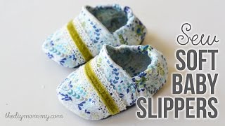 HOW TO SEW SOFT BABY SLIPPERS  Free Baby Booties Pattern amp Tutorial [upl. by Boleslaw]