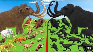 Animal Epic Battle prehistoric mammals vs shadow itself size animal revolt battle simulator [upl. by Donia580]