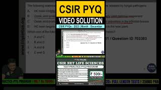 CSIR PYQs  Year 2023  Month December  Video Solution  csirlifescience csirnet 2024 shorts [upl. by Dougall107]