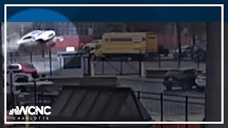 Surveillance video of Niagara Falls NY vehicle explosion [upl. by Ainomar472]