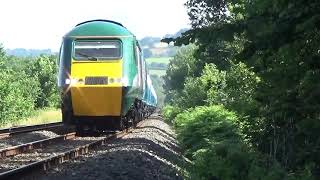 HST 43058  43046 Heart of Wales Pullman 1Z50  Llanvihangel nr Abergavenny 17721 [upl. by Atiuqehc]