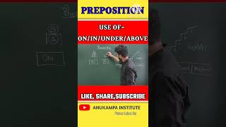 How to correct use of  on in at above under over  English grammar preposition english [upl. by Ambrosio]