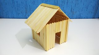 Casas de palitos de helado  Popsicle stick miniature house [upl. by Junius]