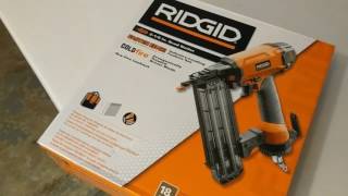 Ridgid ZRR213BNE 18GA 218 in OilFree Brad Nailer Review and Unboxing [upl. by Karole633]