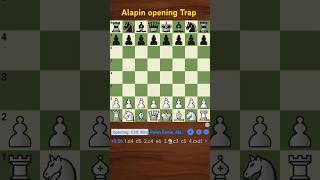 Alapin opening Trap  chess opening trap chesstricks shorts [upl. by Jarrett592]