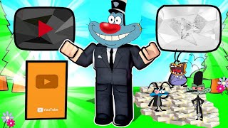 Roblox Oggy Become Millionaire Youtuber With Jack  In Youtuber life [upl. by Aikas]