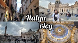 ITALYA VLOG Part 1 Roma gezim Yolculuk Vatikan sokaklar [upl. by Oikim]