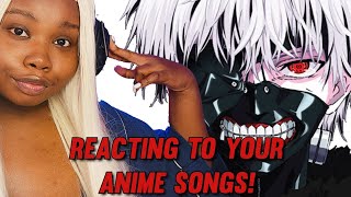 Reacting to Your TOP ANIME SONGS [upl. by Ellienad807]