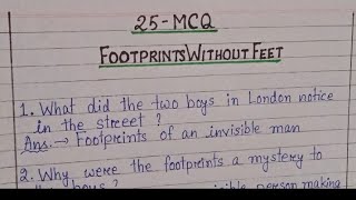 25  MCQ  FOOTPRINTS WITHOUT FEET  Supplementary Reader  Class  10 [upl. by Anilram]