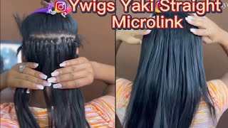 PERFECT LIGHT YAKI MICRO LOOPS ON MY NATURAL HAIR  YWIGS [upl. by Galasyn]