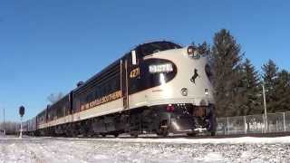 NS 4271 F9A OCS on the PRR Norfolk Southern top brass inspect the CFampE Railroad [upl. by Yatnod]