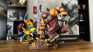 160 Unboxing e Review Wolverine Vs Juggernaut 110 Exclusiva Iron Studios  Marvel Comics Xmen [upl. by Imef]