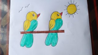 how to draw a beautiful 22 22 bird drawing very easy very beautiful [upl. by Aleetha]