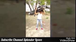 Splendor Modified In Punjab  Weight Lifting With Splendor By Punjabi Boy [upl. by Aihsem]