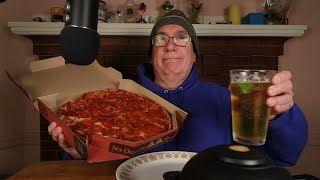 ASMR Pizza Hut Pepperoni and Buffalo Chicken Beer Night Mukbang Whispering [upl. by Boniface]