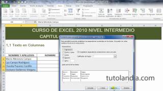 Curso de Excel Intermedio 11 Texto en Columnas [upl. by Jacqueline148]