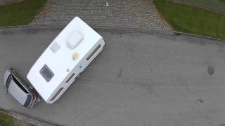 Wohnwagen rangieren vende Campingvogn turn caravan around [upl. by Lavern]