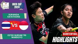 Supanida Katethong THA vs Ester Nurumi Tri Wardoyo INA  QF  Uber Cup 2024 [upl. by Emmie]