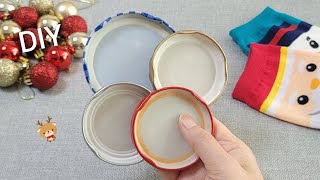 SUPERB  Christmas decoration idea with Jar lids  Amazing recycling crafts  DIY hacks [upl. by Avigdor344]