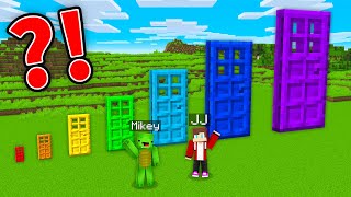 Mikey and JJ Found ALL SIZES DOORS in Minecraft Maizen [upl. by Lambard592]