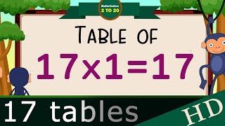 17x117 Multiplication Table of Seventeen Tables Song Multiplication Time of tables  MathsTables [upl. by Aicnilav]