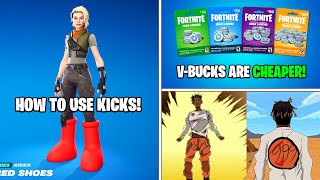 Fortnite NEW Update VBucks ON SALE amp How to use Kicks [upl. by Lamb]