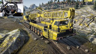 SnowRunner  Driving MAZ 7907 Biggest Crane on Deep Mud  Logitech G29 Gameplay [upl. by Nahtnahoj]